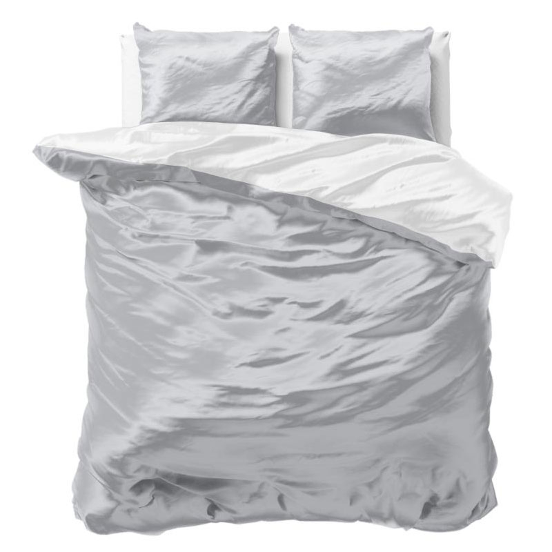 Sleeptime Dekbedovertrek Beauty Double Face Grey/White-1-persoons (140 x 200/220 cm) Top Merken Winkel